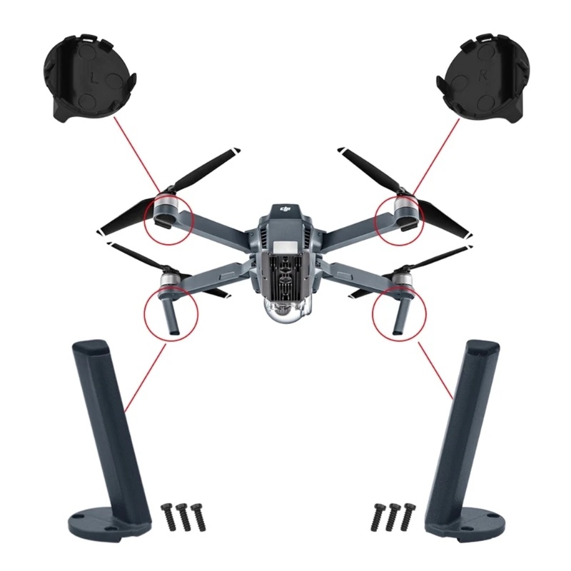 Voor- en achterkant links rech - Drone Landing Gear recensie en prijs